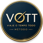 Logotipo Viaje o Tempo Todo - Método VOTT de viagens com milhas